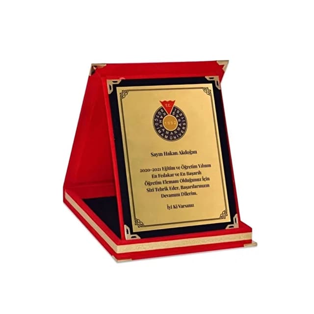 Kirmizi kutulu album plaket modeli
